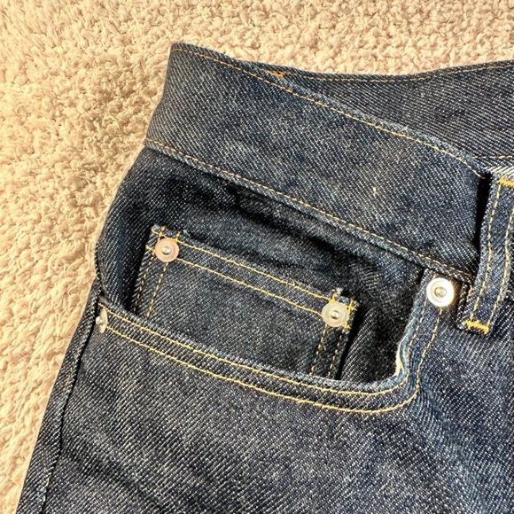 APC Rescue Jean Droit Selvedge Stiff Denim Red Line 30x29 Men's Straight Indigo - Picture 5 of 9